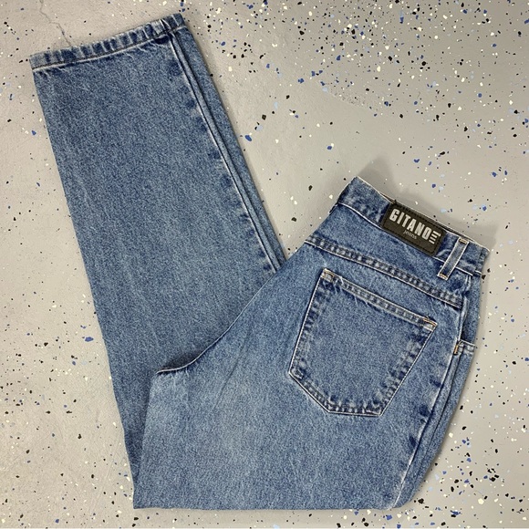 Vintage 80s Gitano Stonewash Blue Jeans High Waist Tapered Leg 12 Petite 30"x28" - Picture 12 of 12